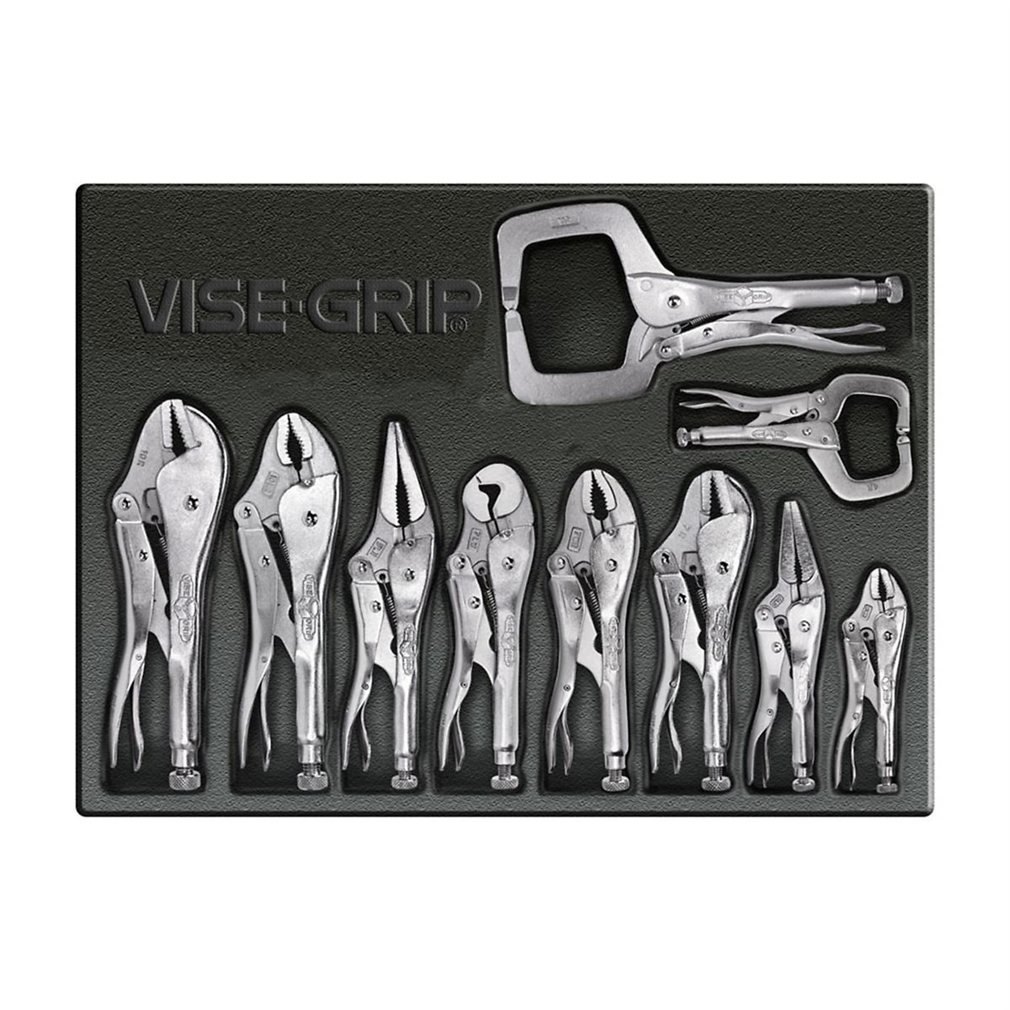 Vise Grip Pliers Set — 10-Piece, Heat-Treated Alloy Steel, Model# VGP1078TRAY